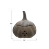 Storied Home Stoneware Garlic Shaped Garlic/Onion Keeper with Reactive Glaze, Matte White - 2 of 2