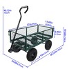 Grungis 40"H Heavy Duty Wagon Storage Cart,Shopping Cart with Metal Material,Utility Cart with Inflatable Tires for Camping,Shopping,Yellow+Black - 2 of 4