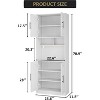 Homhougo Kitchen Pantry Cabinet with RGB Lights, 71” Tall Barn Door Storage Cabinet with Microwave Stand - 2 of 4