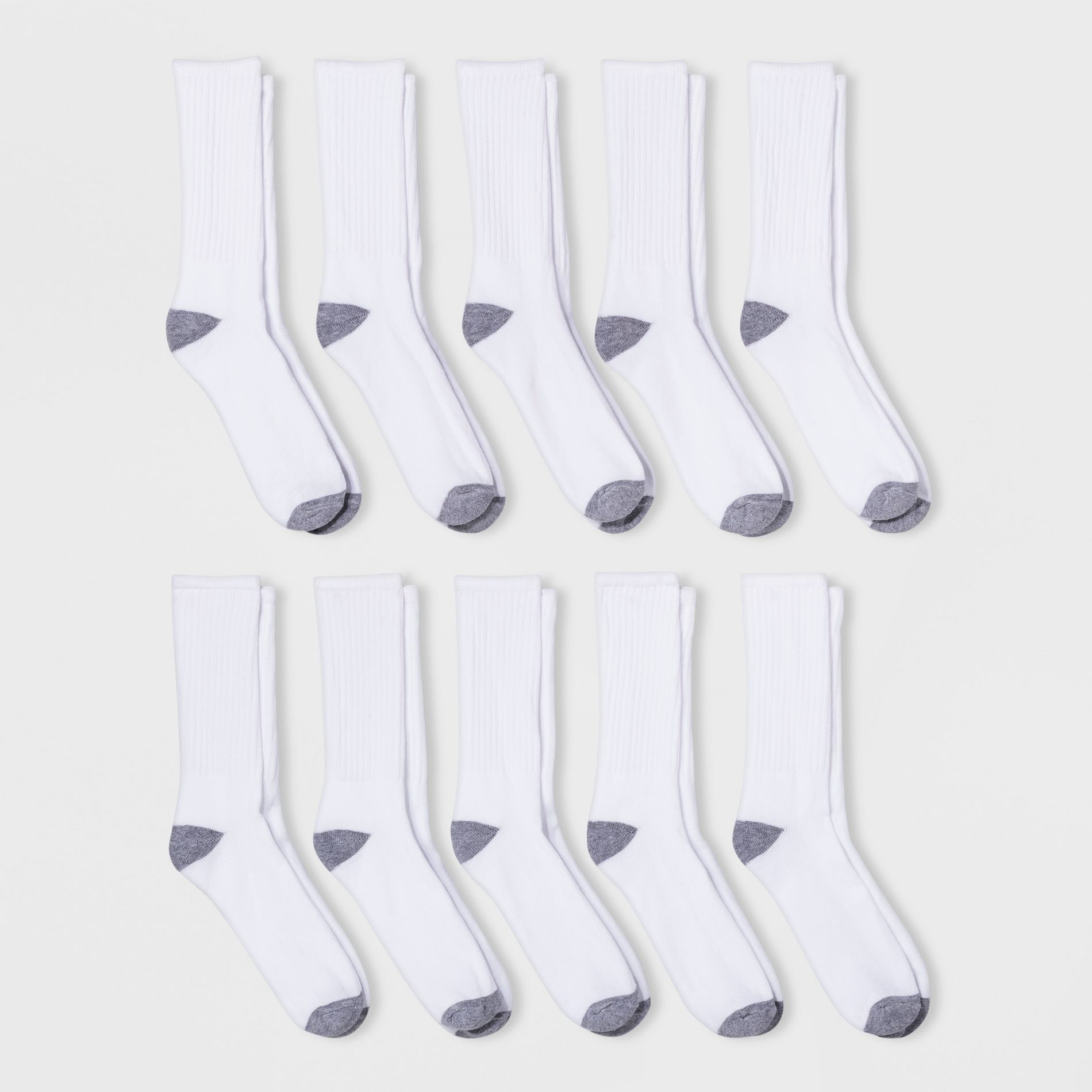 Men's Odor Resistant Crew Socks 10pk - Goodfellow & Co™ 6-12