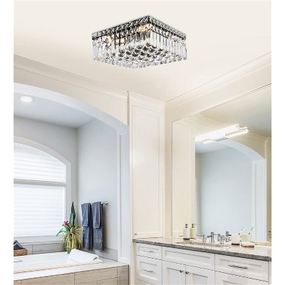 Maxime 14-Inch Black and Crystal LED Flush Mount