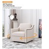 360 Degree Swivel Armchair Cotton Linen Skin-Friendly Fabric Ergonomic Design Brass Nail Decorative Armchair With Black Legs-Cuddlewood - 3 of 4