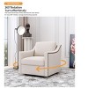 360 Degree Swivel Armchair Cotton Linen Skin-Friendly Fabric Ergonomic Design Brass Nail Decorative Armchair With Black Legs-Cuddlewood - image 3 of 4