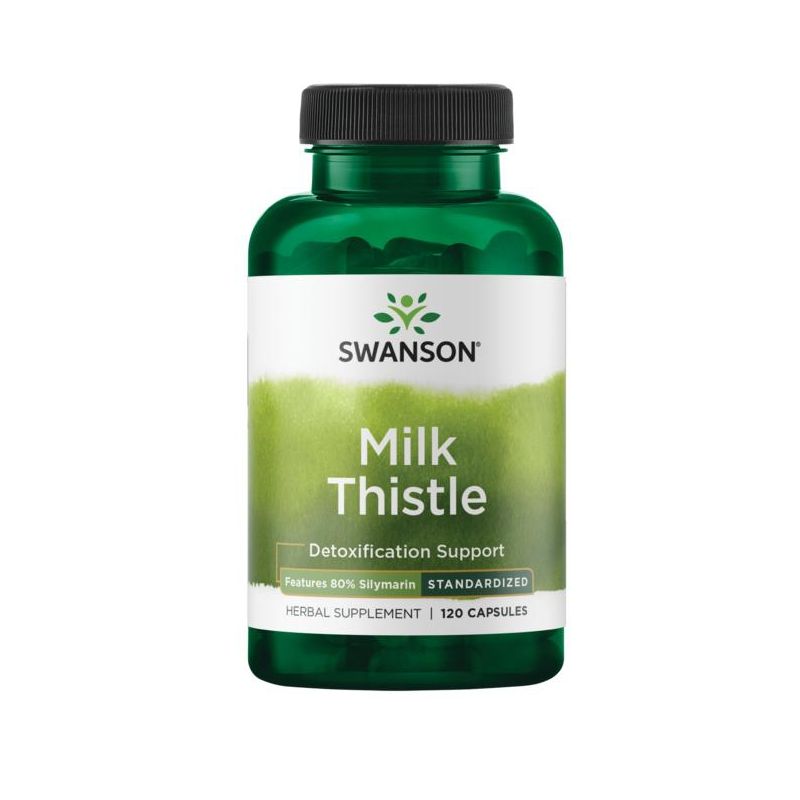 Swanson Herbal Supplements Milk Thistle (Features 80% Silymarin) 500 mg Capsule 120ct, 1 of 3