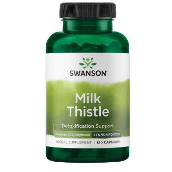 Swanson Herbal Supplements Milk Thistle (Features 80% Silymarin) 500 mg Capsule 120ct