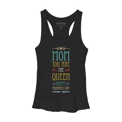 Women's Design By Humans Mother's Day Mom Queen By tmsarts Racerback Tank Top