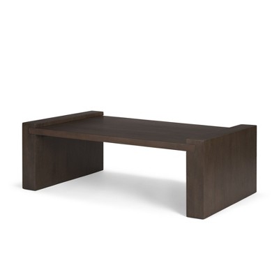 HomeRoots 48" Dark Brown Solid Wood Sled Coffee Table