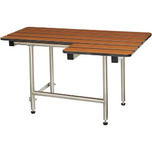 Seachrome Padded Wall Mount Folding Right-Handed Transfer Bench Shower Seat with Legs, ADA Compliant - 1 of 1