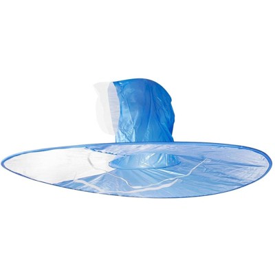 Juvale Foldable Umbrella Cap, Waterproof Hands Free Rain Hat Headwear for Kids Adults, Blue, 11.5 Inches