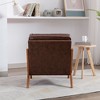 Arm Chair, Living Room Chairs With Solid Wood Frame, Curved Edges, Wooden Legs Modern Accent Upholstered Sofa Chairs For Living Room - 3 of 4