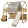 PAGED Twin Size Loft Bed with Storage and Padded Slide, Wooden House-shaped Bed Frame with Guardrail, Modern Loft Bed for Boy and Girl - 3 of 4