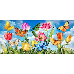 Briarwood Lane Spring Butterflies and Poppies Mini Mat 22x10 Indoor Outdoor For Spring Doormat - 1 of 2