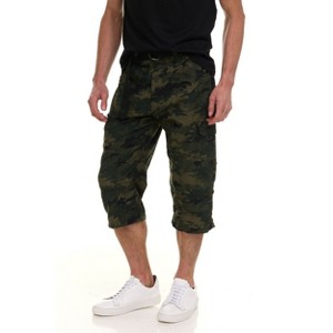Canada Weather Gear Men’s Cargo Belted Shorts – Lightweight Stretch Twill Knee-Length Shorts with Pockets - 1 of 4