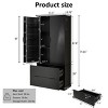 Tall Kitchen Pantry Cabinet with 2 Large Drawers, Adjustable Shelf, 8 Door Spice Racks, Fluted Freestanding Storage Organizer-The Pop Home - 3 of 4