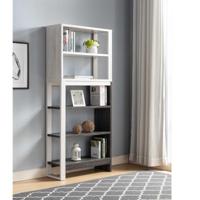 NicBex Bookcases for Living Room 4-Tier 65.25" H Display Storage Cabinet 2-Toned Bookcase with 4 Shelves for Home Office