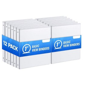 Itopfox Basic 3 Ring Binder with Round Rings, Large Capacity for 8.5 x 11 Paper, 12 Pack White Binders for School, Office, Home Organization - 1 of 4