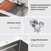 33in Drop in Kitchen Sink - 33*22 inch Kitchen Sink Drop-in Topmount Single Bowl 16 Gauge Stainless Steel Ledge Workstation Kitchen Sinks - 4 of 4