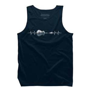 Men's Design By Humans Nature Guitar Heart Beat By Maryedenoa Tank Top - 1 of 2