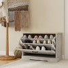 Sapphtopaz Shoe Storage Bench with Flip Drawer Entryway Shoe Bench with Adjustable Shelf Shoe Cabinet for Living Room, Bedroom, Entryway, White - 4 of 4