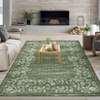 Washable Farmhouse Floral Print Living Room Rugs, Soft Non Slip Modern Bedroom Carpet, Ultra Thin Vintage Floor Rug for Home Office - 3 of 4