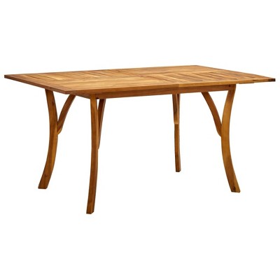 vidaXL Patio Table 59.1 inches x35.4 inches x29.5 inches  Solid Acacia Wood