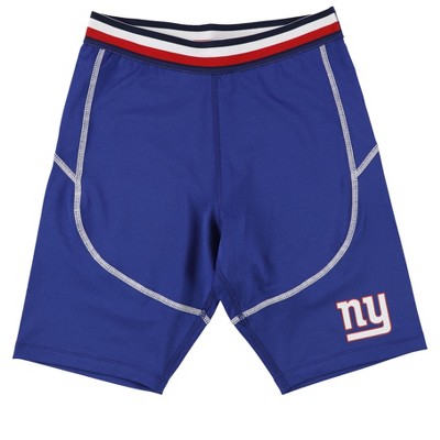 Tommy Hilfiger Womens New York Giants Athletic Compression Shorts, Blue, Small