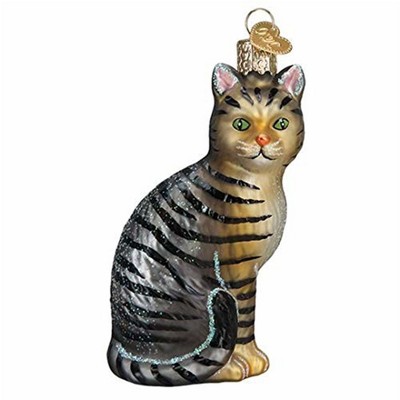 Old World Christmas Glass Blown Ornament, Tabby Cat