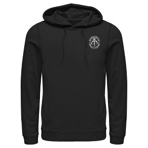 Men's Star Wars The Mandalorian Seek & Destroy Stamp Badge Pull Over Hoodie - 1 of 4