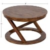 Kate and Laurel Aja Round Wood Coffee Table, 26x26x16, Walnut Brown - 2 of 4
