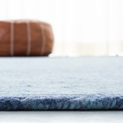 Blue Hand-Tufted Wool 8' x 10' Rectangular Rug
