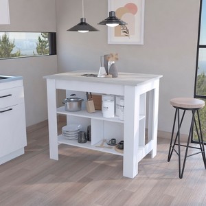 PAGED Minimalist Kitchen Island Kitchen Storage Cabinets with Three Shelves for Kitchen - 1 of 4