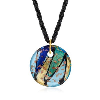 Ross-Simons Italian Murano Glass Pendant Necklace With 18kt Gold Over Sterling