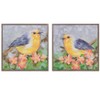 Framed Bird Canvas Block Set – 10"H Wood and Canvas Wall Art (Set of 4) by Melrose - 2 of 3
