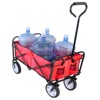 VisioGear Portable Folding Beach Wagons with Wheels, Portable Carts with Handle, Red, 39.37"*19.68"*46.45" - 2 of 4