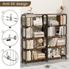 ALEXOUN 5-Tier Industrial Bookshelf - Rustic Vintage Storage Organizer with Sturdy Open Shelf for Living Room, Bedroom, Home Office - 4 of 4