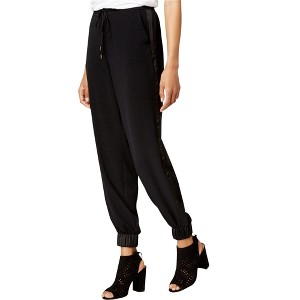 bar III Womens Contrast Trim Casual Jogger Pants - 1 of 2