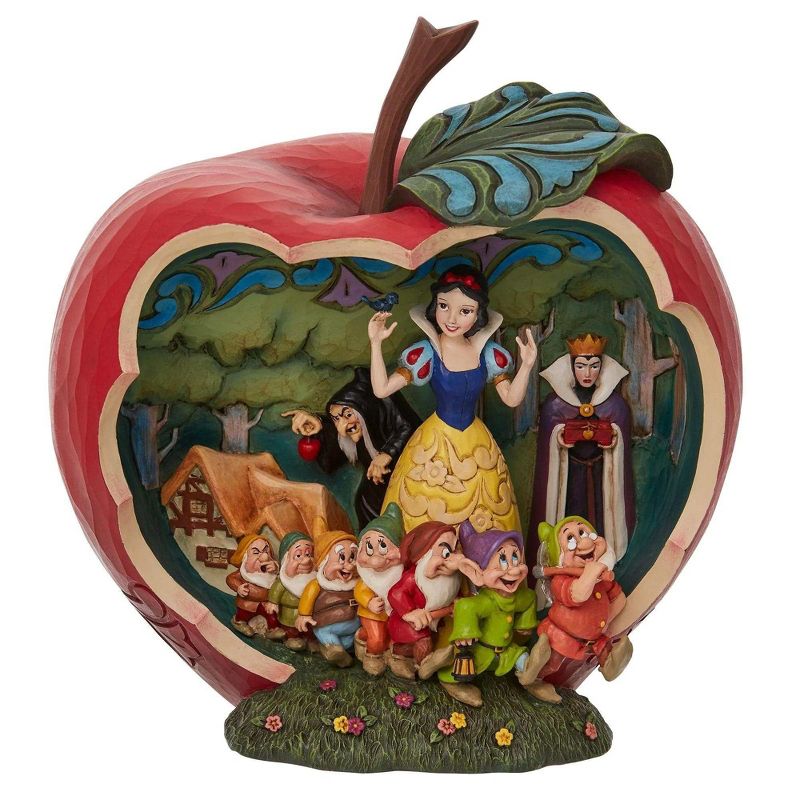 Jim Shore 8.0 Inch A Wishing Apple Snow White & Seven Dwarfs Figurines, 1 of 4