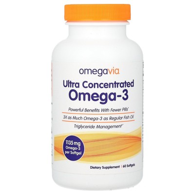 OmegaVia Ultra Concentrated Omega-3, 1,135 mg, 60 Softgels