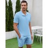 Clearlove Mens Athletic Sets  2 Piece Lounge Sets Mock Neck Quater Zip T-Shirts Drawstring Pocketed Shorts - 3 of 4