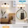 POWLIG 22.44-in 3-Light Black Gold Dimmable Bathroom Vanity Light with 5.9in Milk Opal Glass Globe Shade - 2 of 4