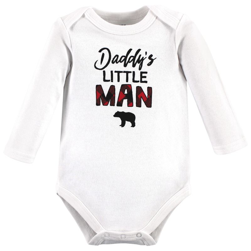 Hudson Baby Infant Boy Cotton Long-Sleeve Bodysuits, Buffalo Plaid Family, 3 of 6