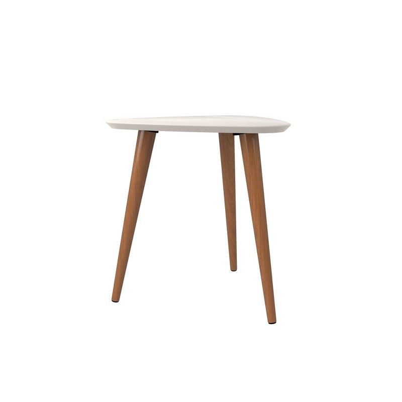 19.68" Utopia High Triangle End Table with Splayed Wooden Legs Gloss White - Manhattan Comfort, 4 of 7