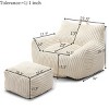 Bean Bag Chair Modern with Footstool and Armrests for Living Room Lounge 27.5"W-3irtyhousy - 4 of 4
