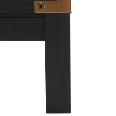 Black and Gold Two-Level Media Stand with Metal Accents