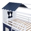 NicBex Twin Size Bunk Bed Roof Shape Loft Bed Pine Bed Frame with Windows, Sills, Tent, Inclined Ladder and Guardrail, No Box Spring Required - 4 of 4