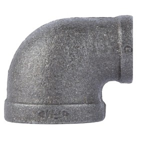Pipe Decor 2 in. x 1 in. Black Reducing Elbow - 1 of 4