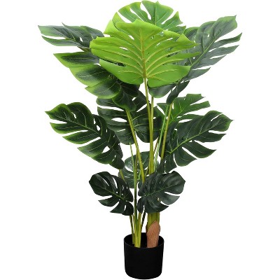 Boersma Artificial Monstera Plant Fake Plants with Plastic Pot for Office and Home Decor, Tall Faux Plant for Indoors and Outdoors