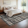 Farmhouse Plaid Area Rugs for Living Room Bedroom, Low Pile Non-Slip Modern Soft Faux Wool Carpet - 2 of 4