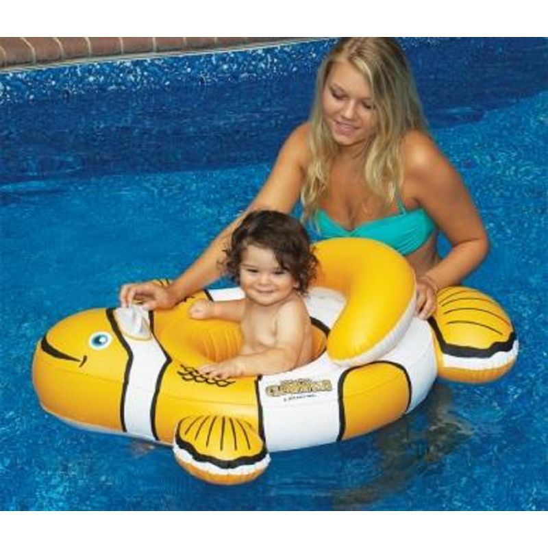 Swim Central 40'' Orange and White Inflatable Clownfish Baby Pool Float, 2 of 3