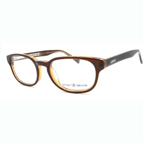 Lucky Brand KIDS Dynamo Designer Reading Eye Glasses in Brown 45mm 2.00 Unisex Rectangle Shape Medium Fit